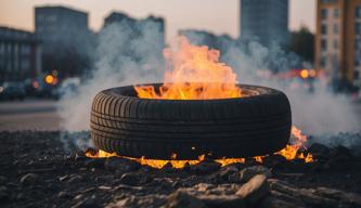 Brand von Altreifen in Frankfurt (Oder) verursacht Rauchwolke über der Stadt